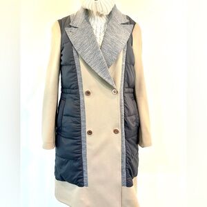 Kit And Ace Down Trench with Cashmere Knit Detail Copper Snaps